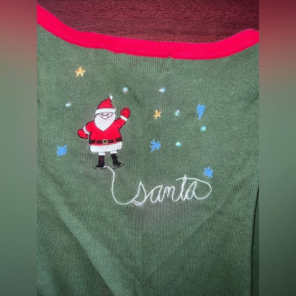 Vintage Christopher & Banks Christmas Sweater XL – Santa Claus Holiday Cardigan - Picture 6 of 6